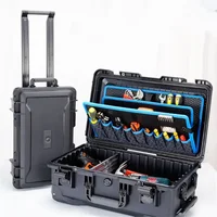 Outdoor Hard Case with Trolley Pocket Tool Boards Wheel Electrician Tools Chest Organizers Electric Drill Toolbox Garage Storage 1