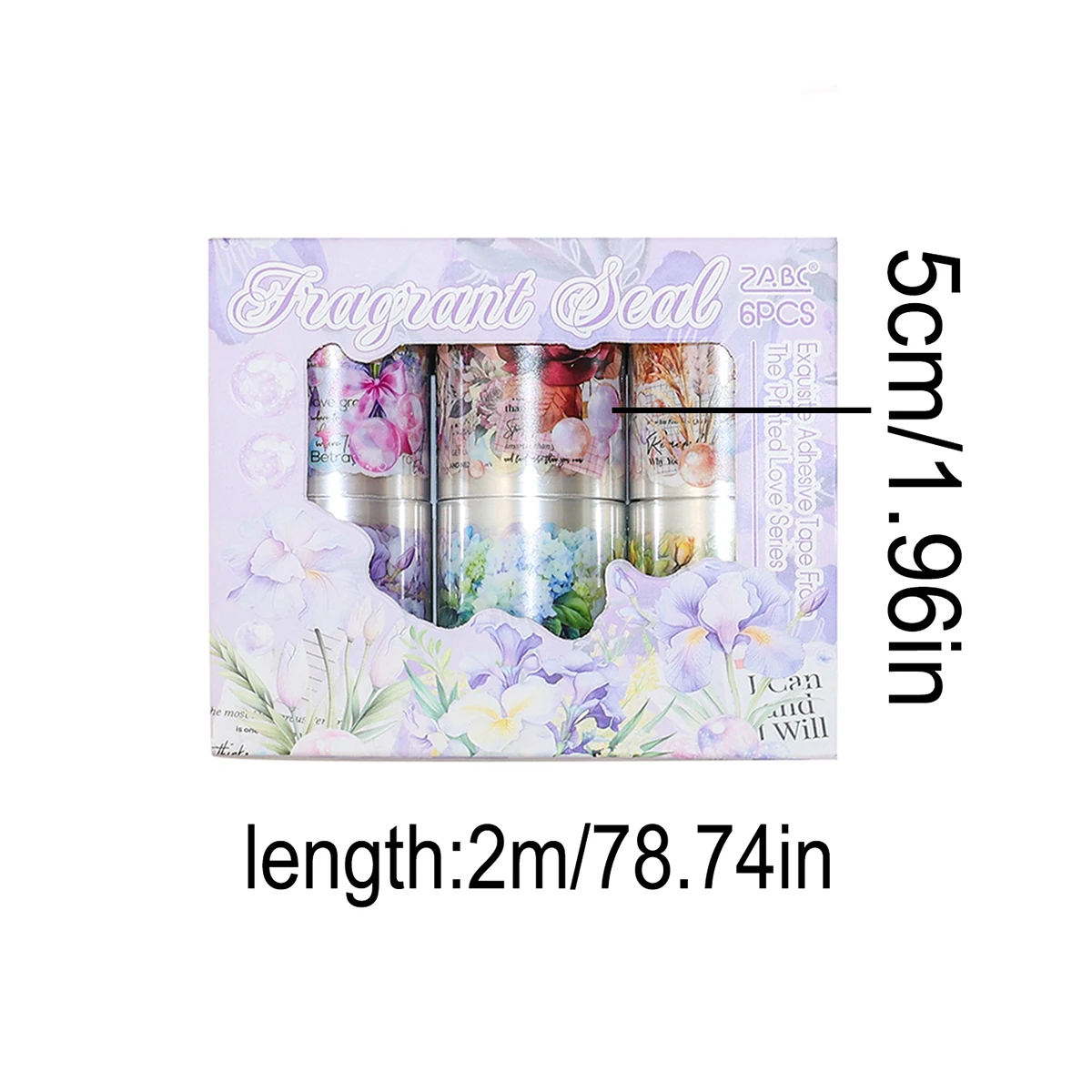 6롤/박스, 식물 꽃무늬 스티커 테이프, DIY 핸드북 및 사진 프레임 장식에 적합, 세련되고 정교함