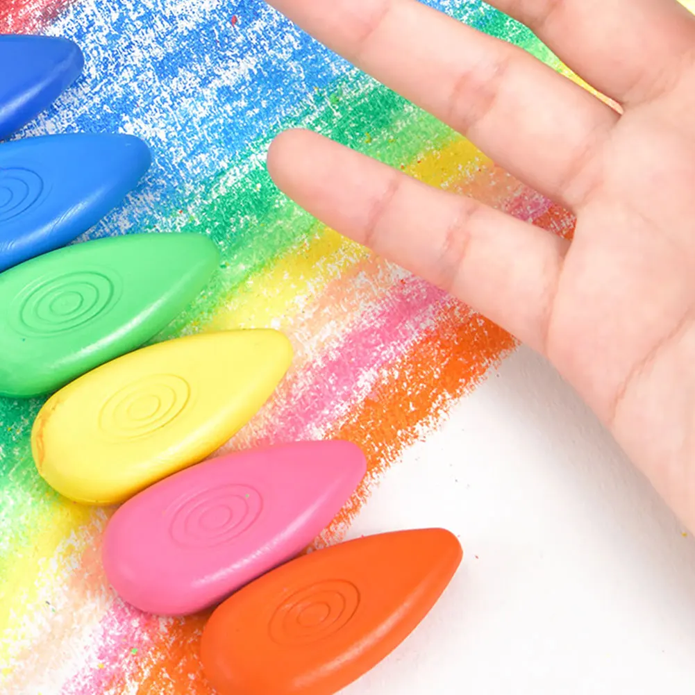 Drop Shape Crayons 12/24 Colors/Set Non Dirty Hand Washable Safe Non-Toxic for kids Baby Toddler Gift Early Education Tools colored crayons,children painting supplies