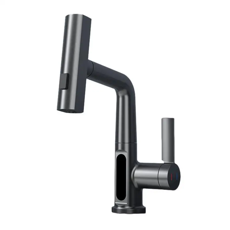

Pull-Out Faucet Rotating Spring Faucet With Pull-out Sprayer Faucet With Three Water Modes For Kitchen Sink Bathtubs Public