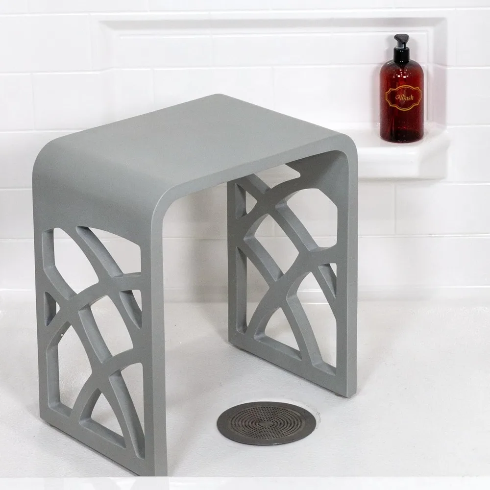 M3 Bathroom Shower Chair, Pure Grey Matte,19 lbs - Shower Chair for Inside Shower, Shower Seats for Elderly,Disabled, Adults 2