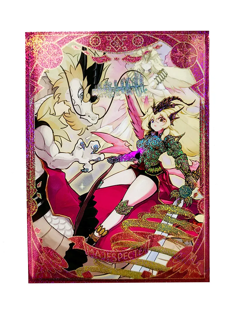 

63x90mm 60PCS Holographic Sleeves YUGIOH Card Sleeves Illustration Anime Protector Card Cover for Board Games Trading Cards