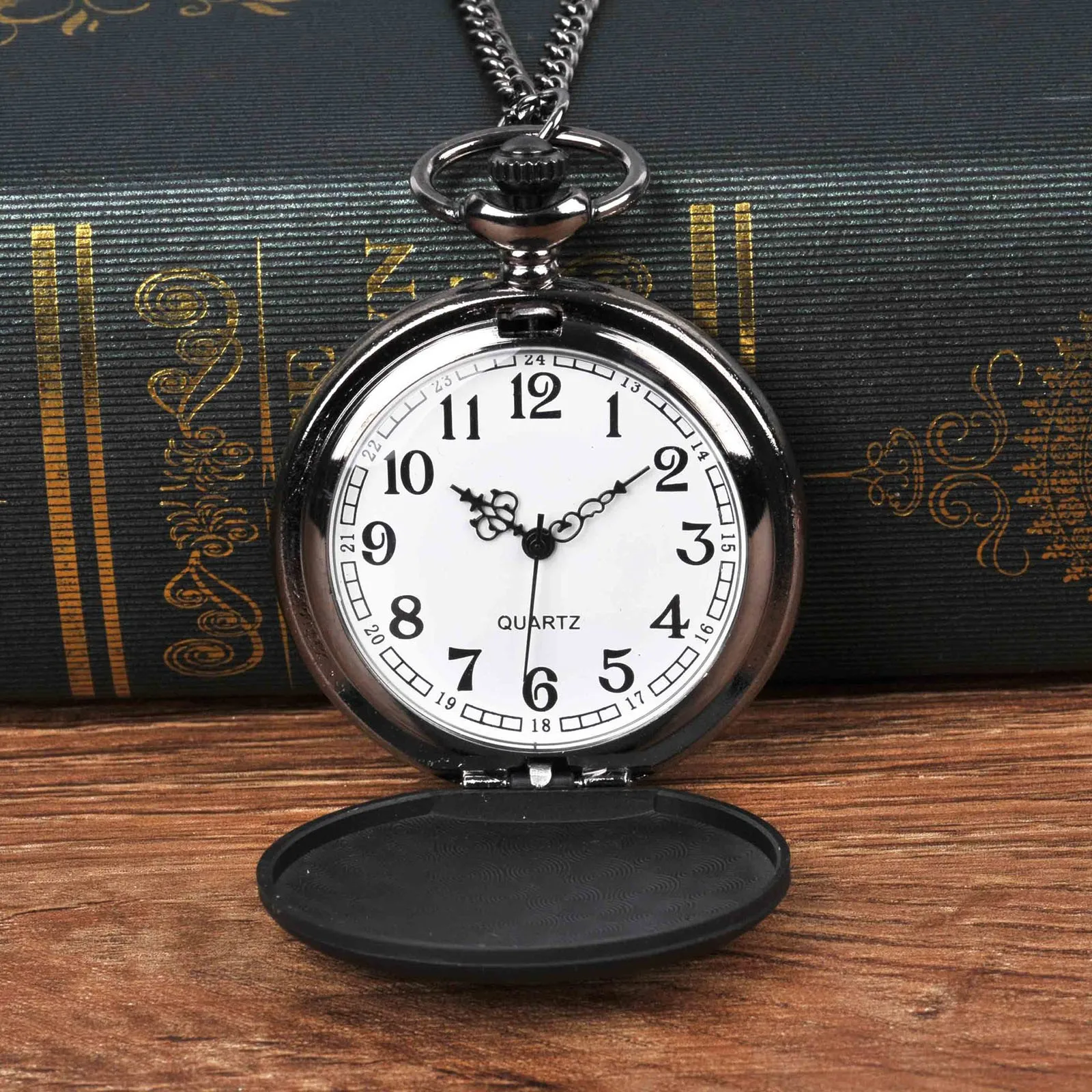 

Fashion 37cm Chain Smooth Steel Quartz Pocket Watch Vintage Roman Number Dial Pendant Fob Watch Gifts Clock Reloj De Bolsillo