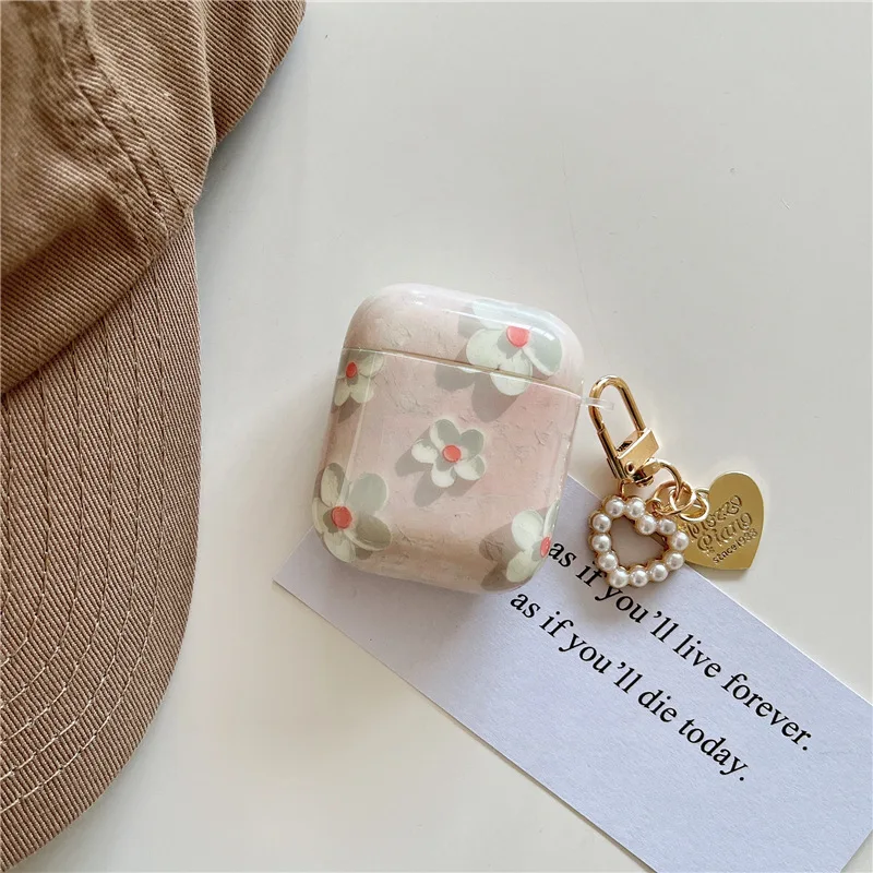 

Vintage White Flower For Apple AirPods 1 2 pro Bluetooth Headphone Cover 3rd Generation Silicone Soft Cover Protective Case