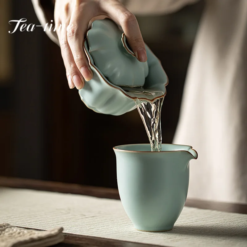 Imitation Song Dynasty Azure Ru Kiln Gaiwan Porcelain Bowl Tea Bowl Tea Tureen Brewing Cover Chinese Set 155ml Gift