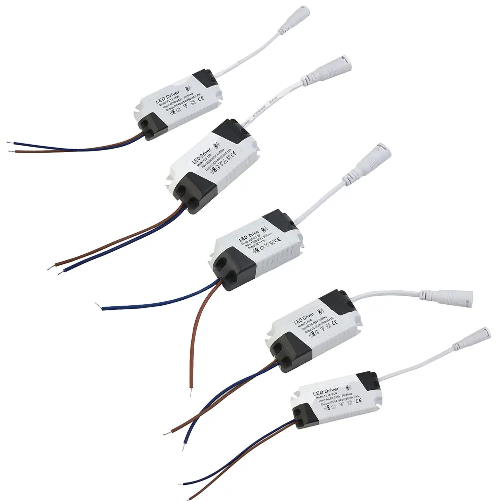 12-24V 드라이브 전원 DC LED 패널 드라이버 300mA 정전류 3W 6W 12W 18W 24W DC LED 전원 공급 장치 LED 패널 조명