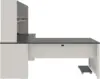 Connexion L Shaped Desk with Hutch and Pedestal in Slate and Sandstone, 72W | Large Corner Table for Home Office 4