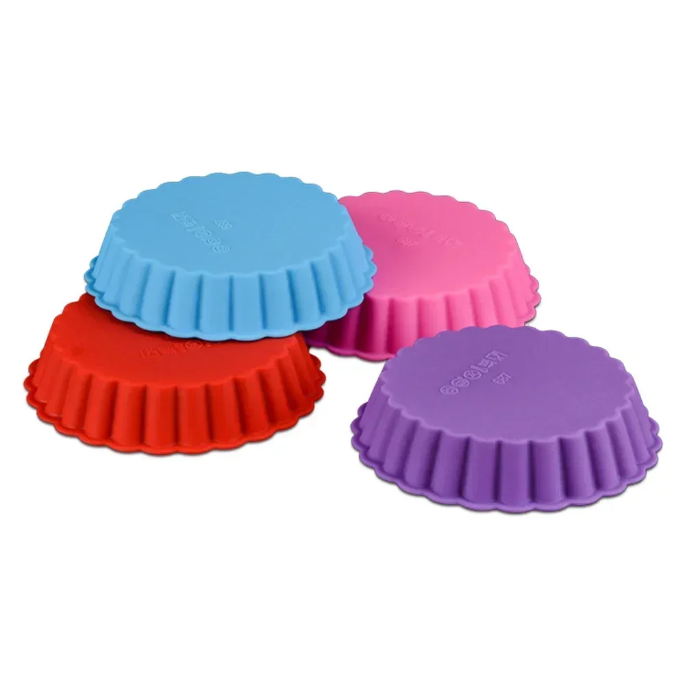 1/2/5Pcs Silicone Tart Molds Mini Quiche Mould Non-stick Round