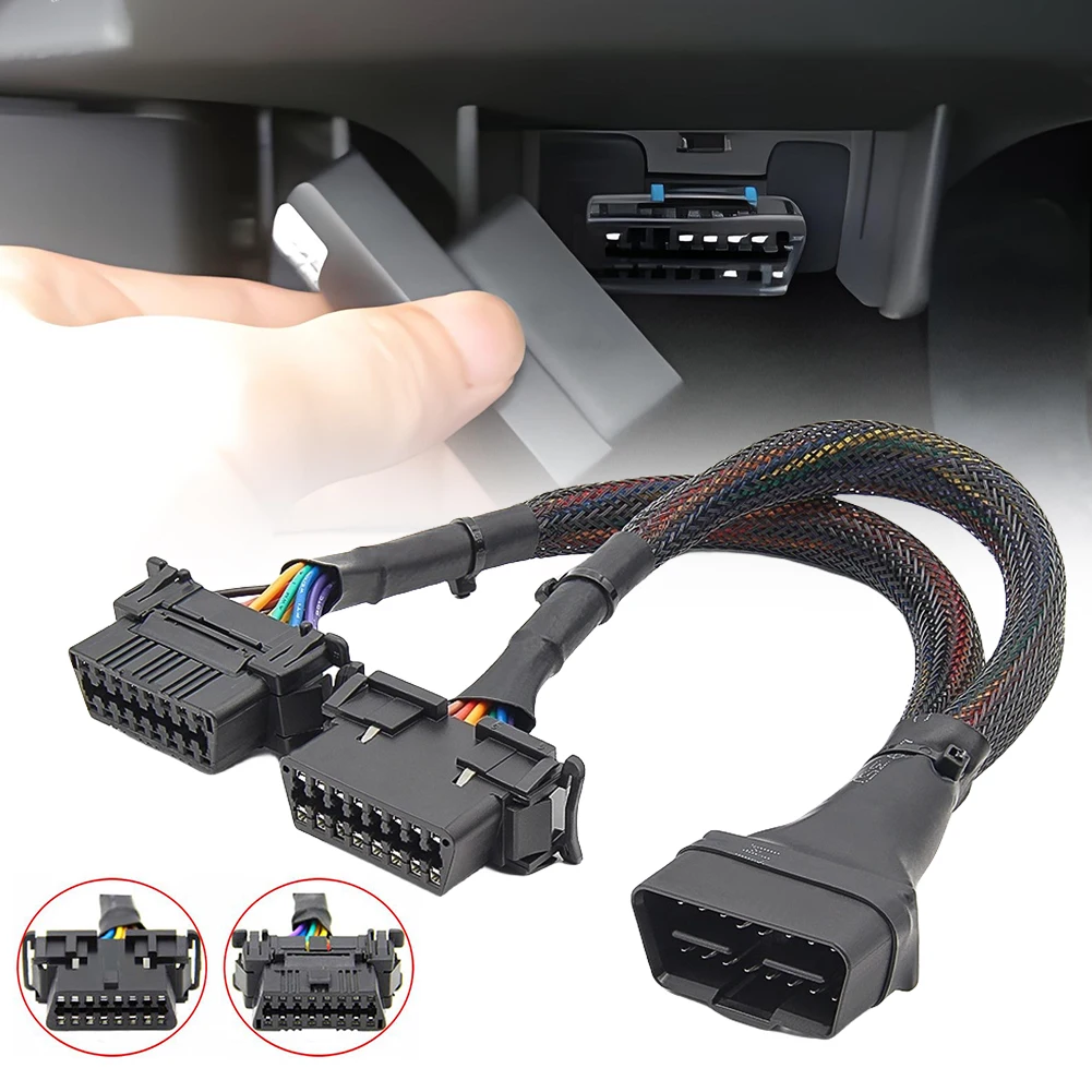 OBD2 - ͽټ ̺, 12-24V ڵ ڵ   ĳ, 1 in 2 ȯ OBD2   