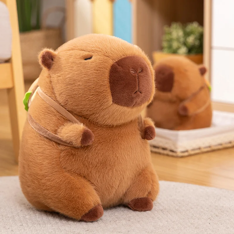햄버거 플러시 장난감과 Capybara 동행 장난감 박제 동물 강아지 인형 장난감 수면 베개 어린이 생일 선물 홈 장식