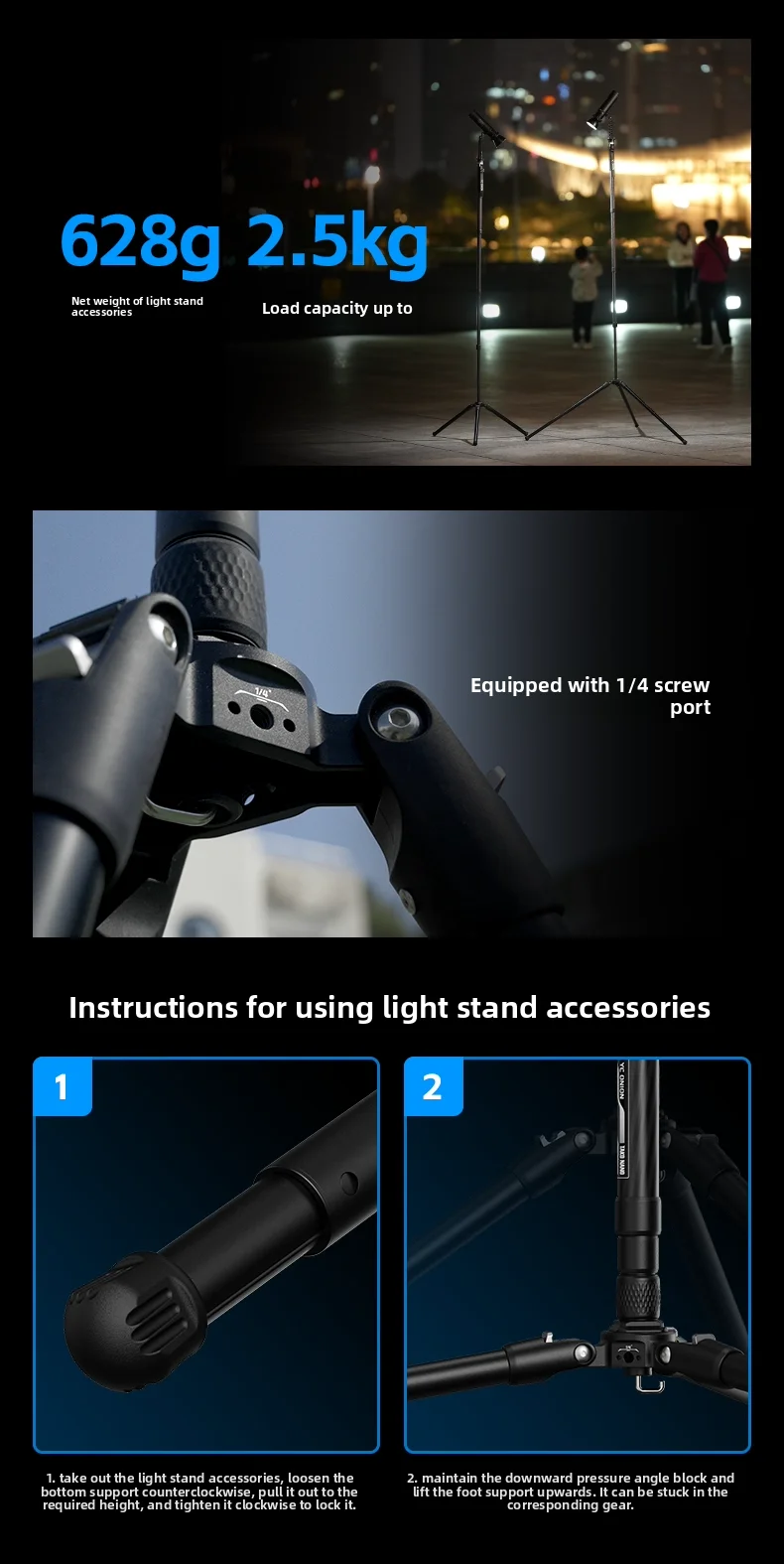 YC Onion Nano Einbeinstativ aus Aluminiumlegierung mit Pedalbasis, leichtes Reise-Einbeinstativ, Schnellverschluss-Kamerastativ, maximale Länge 1720 mm – Detail 27
