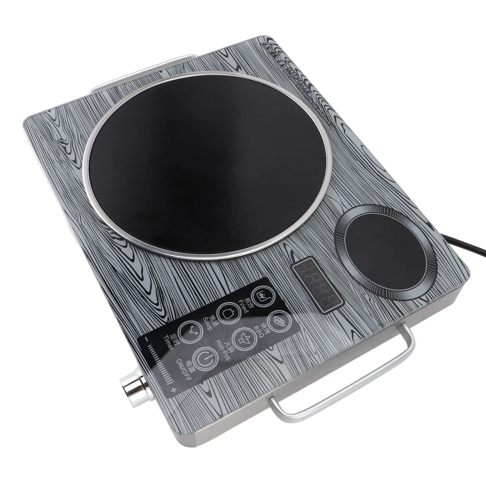 Electric Induction Cooker Touch Control Single Burner Ceramic Infrared Heating Plate 4h Timer Adjustable 26 Speeds 3500W 4