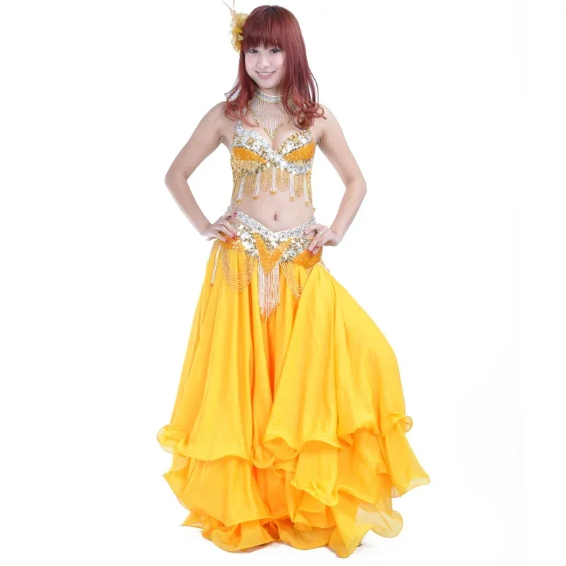 

New Performance Dancewear Bellydance Clothes Outfit 2pcs Professional Women Egyptian Belly Dance Costume Set