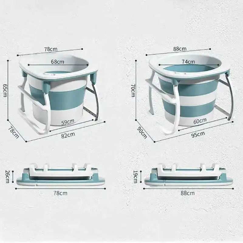 Household Portable Bathtub Adult Foldable High Bath Bucket Small Apartment hot tub large Bath Bucket Light Luxury Baby Bathtub