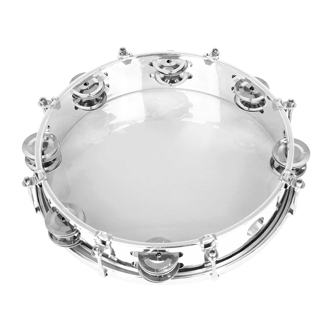 M MBAT 10 Inch Orff Tambourine Adjustable Tone Hand Drum Double Row Drum for Christian Dance Tambourine Percussion Instrument