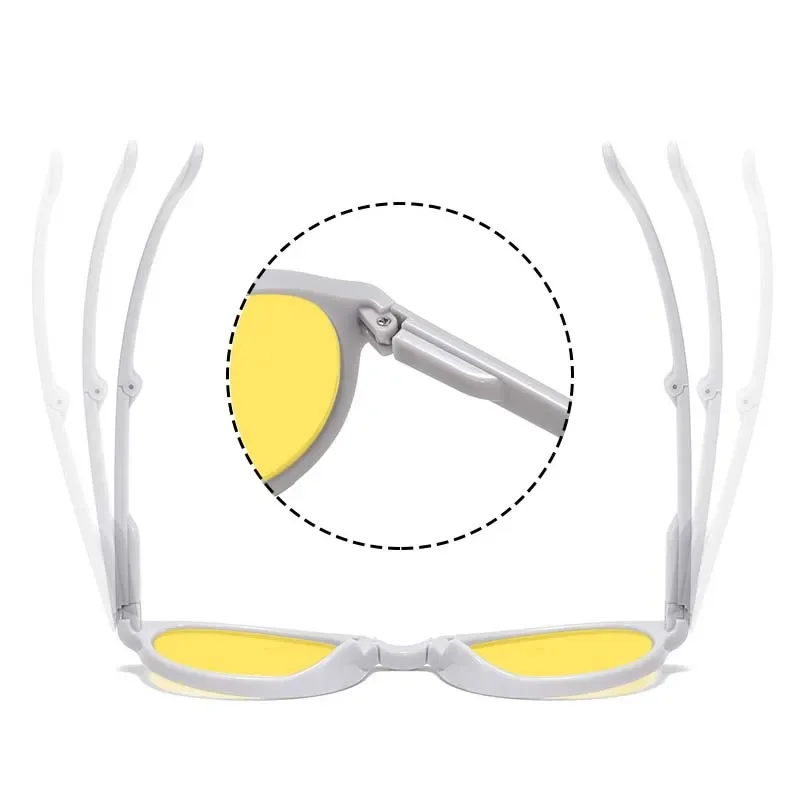 Anti-Glare Goggle Shades Night Vision Glasses for Driving with Box Men Women Foldable Round Blue Light Blocking Computer Glasses night vision glasses night vision sunglasses driving sunglasses