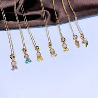 Collier de petite princesse de conte de fées en Zircon coloré à la mode, chaîne universelle plaquée or, chaîne de clavicule, tempérament doux 2