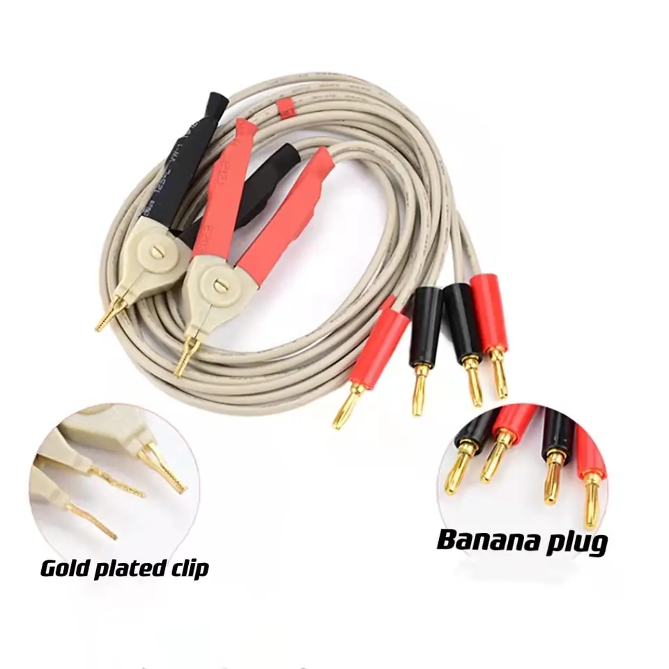 Kelvin LCR Test Leads/Lead Probe Clips/Four-Terminal Banana Test Clips, 4 BNC Ports, Capacitor Resistor Four-Wire Connection image 6