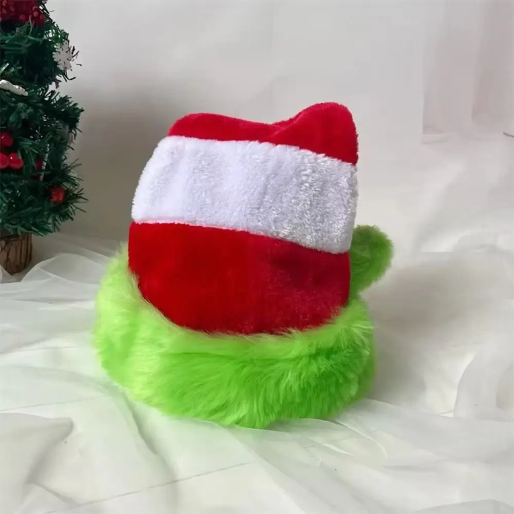 Green Edged Christmas Hat Splicing Red White Santa Caps 31x47cm Holiday Celebration New Year Festive Hat Party Supplies