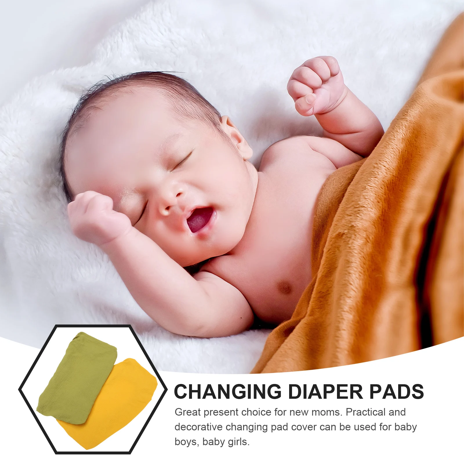 2 pcs Baby Changing Pad Covers Washable Changing Table Pad Sheet Removable Covers for Girls Boys Ultra Soft Breathable