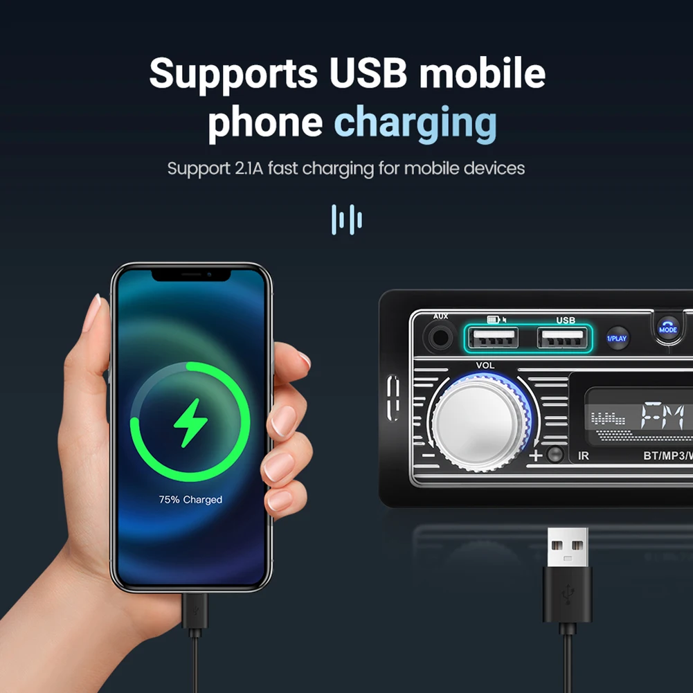 Car Radio USB AUX Car Radio Stereo MP3 Player Bluetooth-compatible with Remote Control Autoradio Electronics Accessories