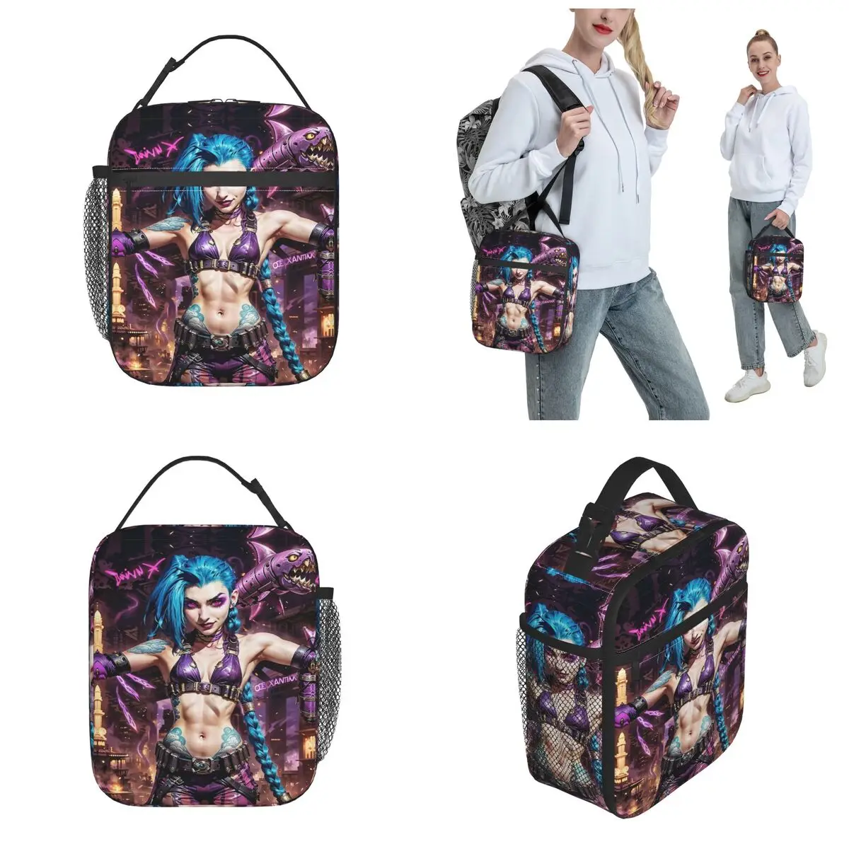 Jinxed Acaned Insulated Lunch Bag High Capacity Lunch Container Thermal Bag Tote Box College Travel Food