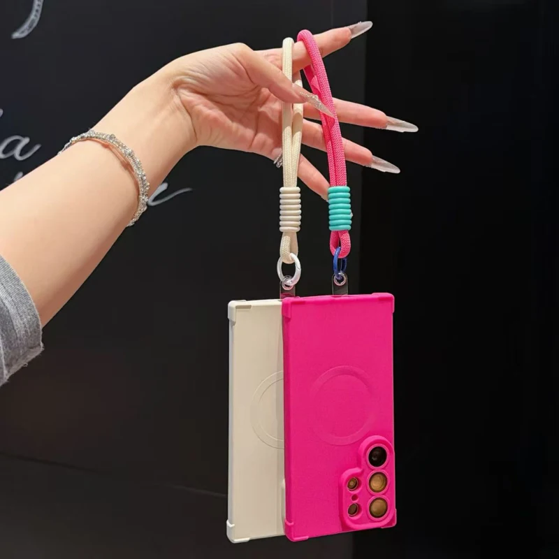 Four Corner Air Cushion Phone Case with Wrist Strap & MagSafe Compatibility