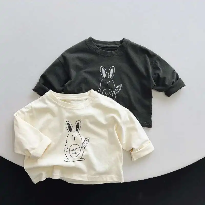 Frühling Herbst Kinder T-Shirts 1-8Y Jungen Mädchen Baumwolle Druck Langarm T Shirts Tops Tees Kleinkind Tragen Für Kinder Kleidung Neue – Detail 4
