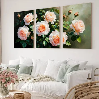 Rose Diamond Triptych 1
