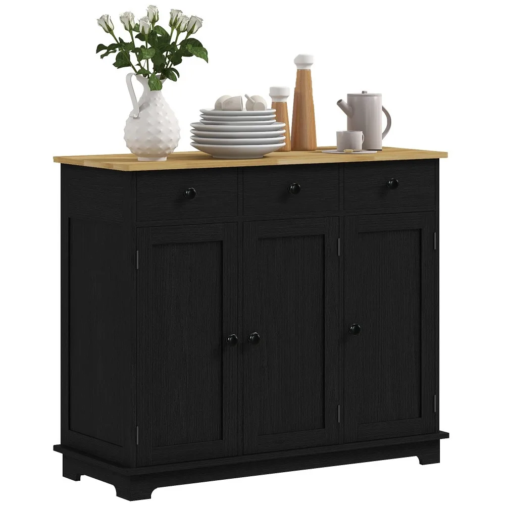 Modern side panel buffet cabinets with adjustable shelves and drawers