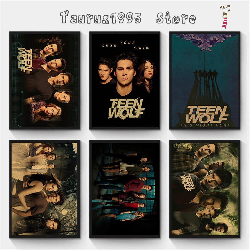 Vintage Teen Wolf Poster Movie Tv Retro Kraft Paper Prints Gift Vintage Home Room Cinema Club Decor Estetica Art Wall Painting