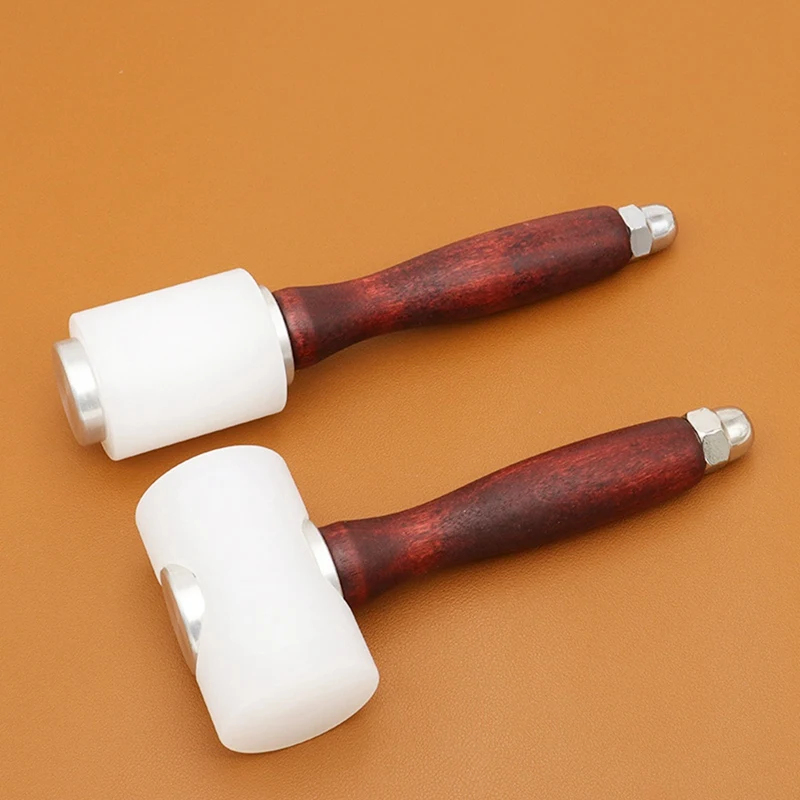 

Wooden Handle Hammer Leather Carving Hammer Punching Printing Engraving Nylon Hammer DIY Handmade Leather Tools