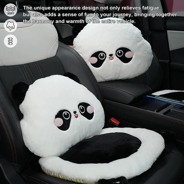 2pcs Cartoon Cute Cow Car Seat Cushion, Plush Warmth And