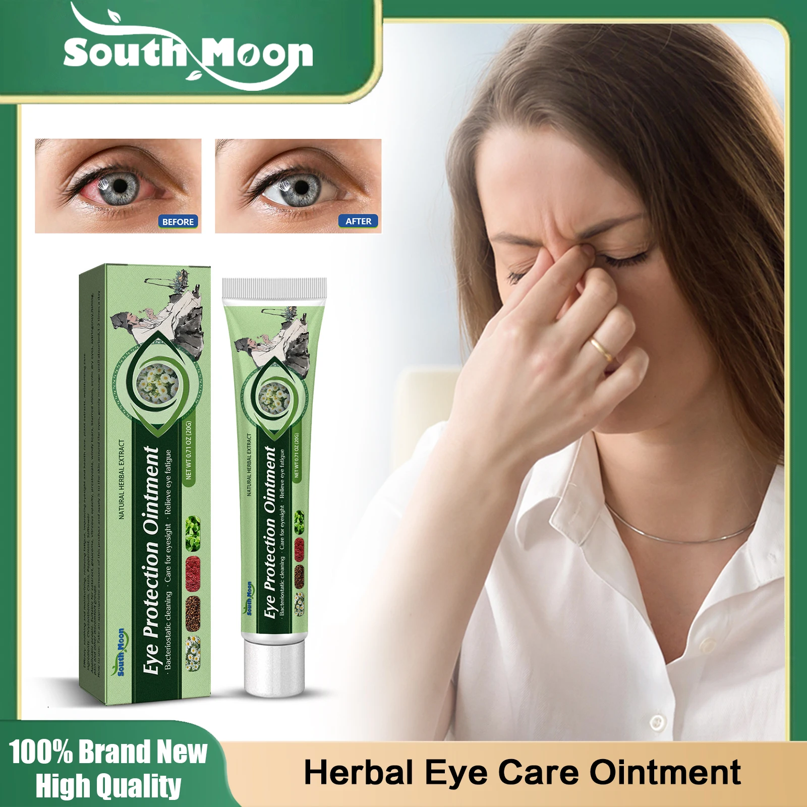 

Herbal Eye Care Ointment Remove Eyeball Fatigue Treatment Dry Itchy Red Eyes Relieve Blurred Vision Eyesight Protection Ointment