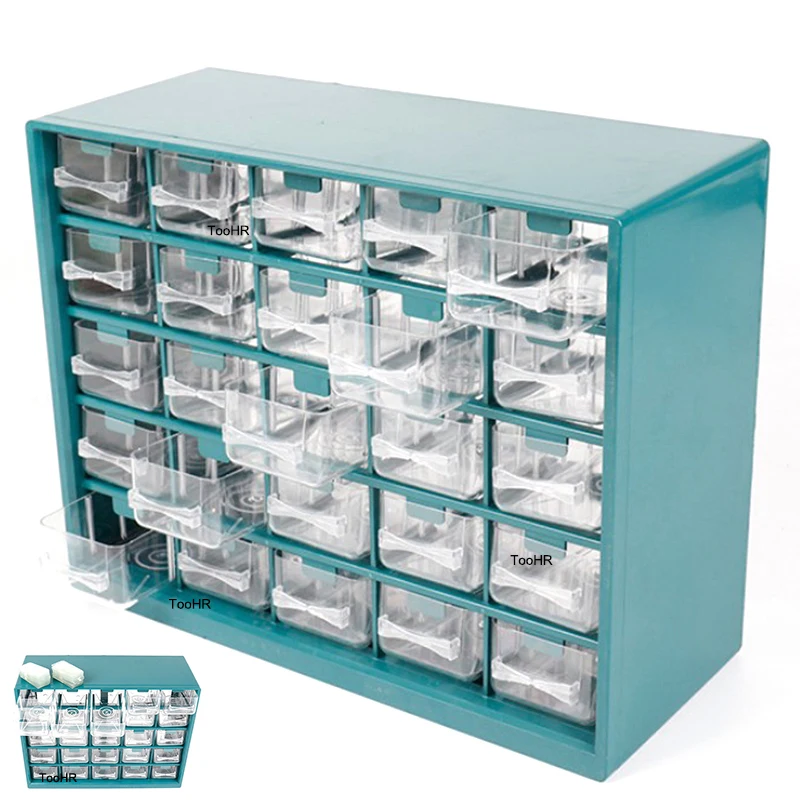 Plastic Tool Box Drawer Type Lattice Hardware Tool Storage Box Wall Hanging Screw Parts Classification Component 25