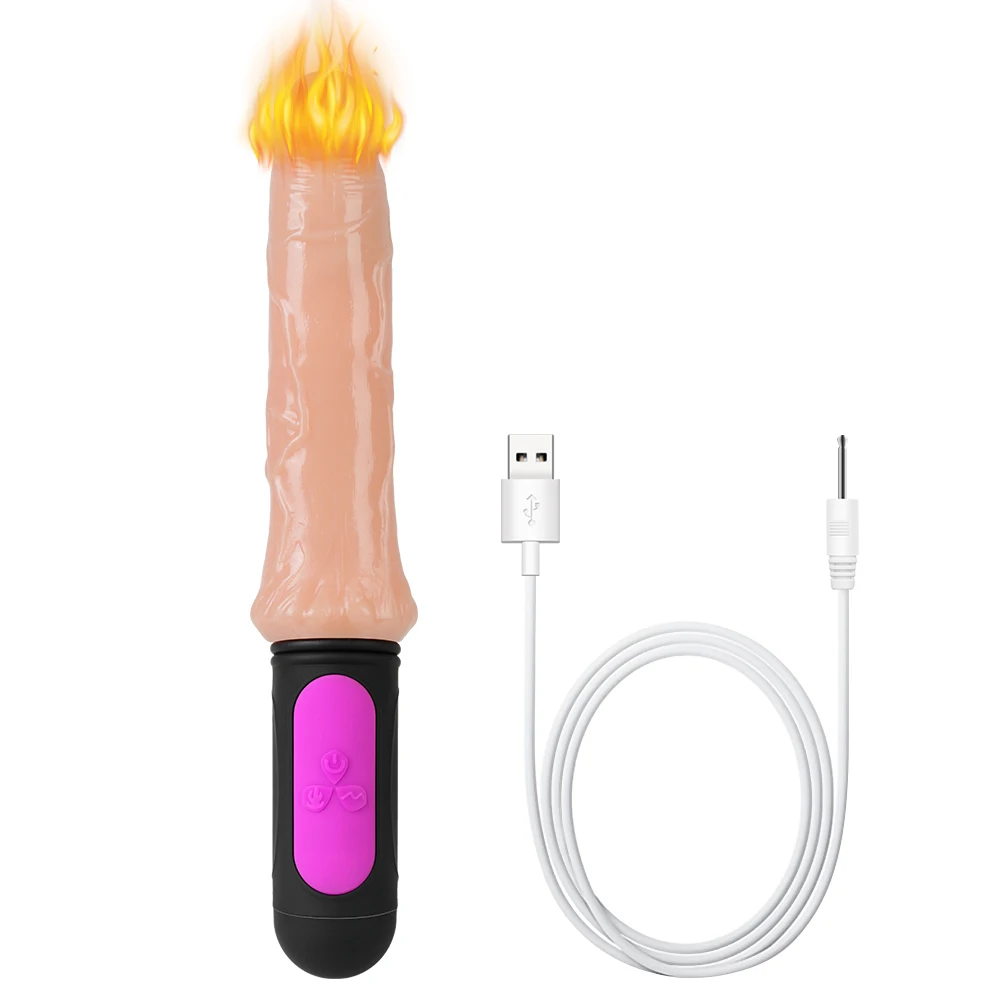 Gode ​​chauffant réaliste, vibrateur pliable, doux, énorme point G, Stimulation de l'anus, 7 vitesses, jouet sexuel pour femme_voghion.com
