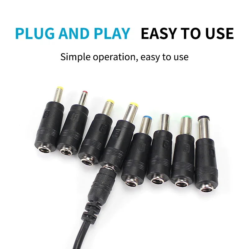 34PCS Universal DC Power Connector Plug AC Adapter Kit for Laptops 5.5mmx2.1mm Female Base with Multiple Male Tips