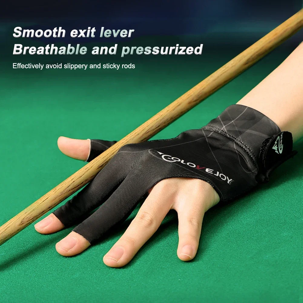 Open Finger Billiard Gloves Antiskid Polyester Snooker Billiards Gloves Adjustable Sticker Portable Lightweight Amateur Training billiard gloves