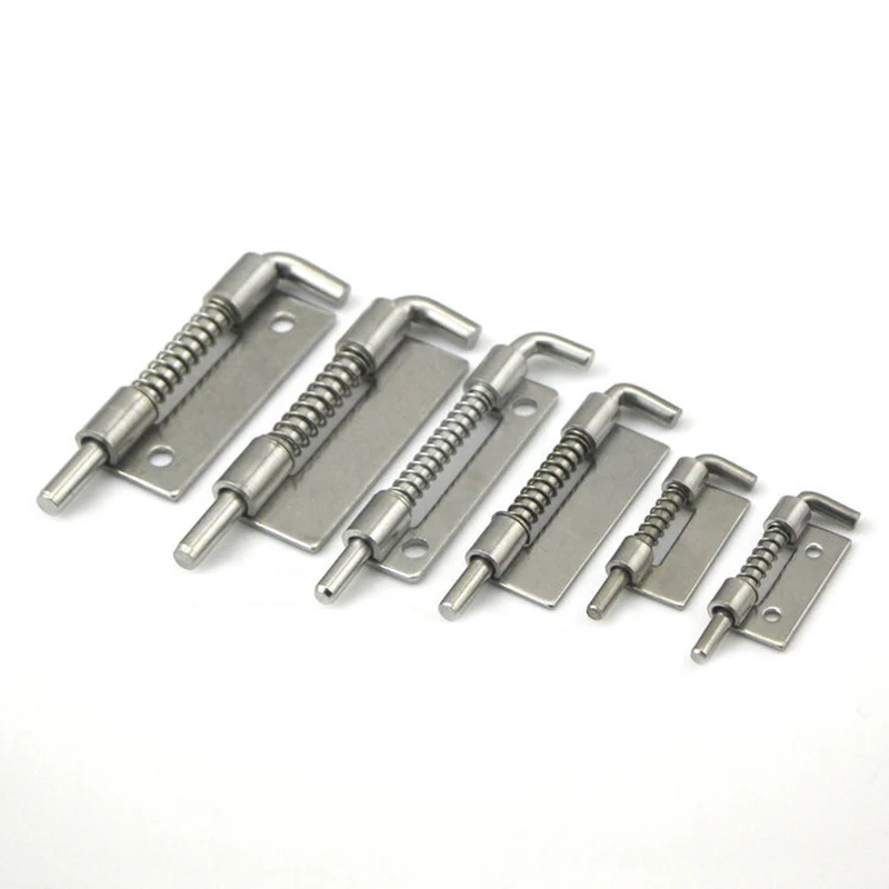 304 Stainless Steel loaded Hinge Security Spring bolt Barrel Latch Cabinet 1Pair door latch door bolt