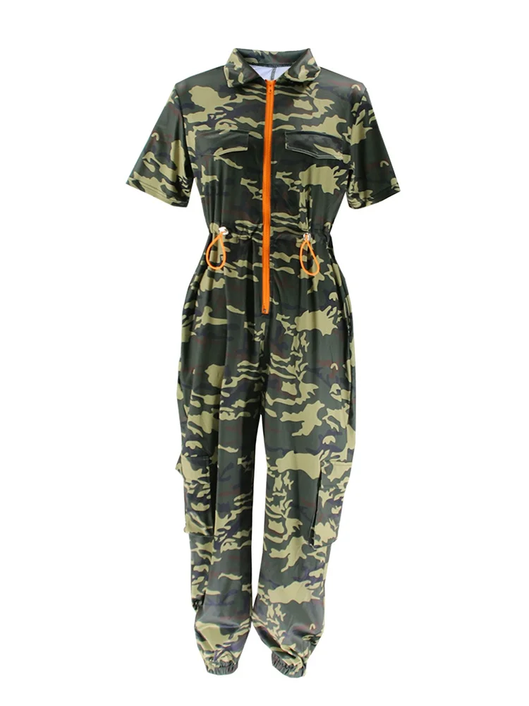 Wmstar Jumpsuit Women Camouflage Cargo Pants Pockets Casual Cool Fashion New Street Wear Romper Wholesale Dropshipping S-2XL