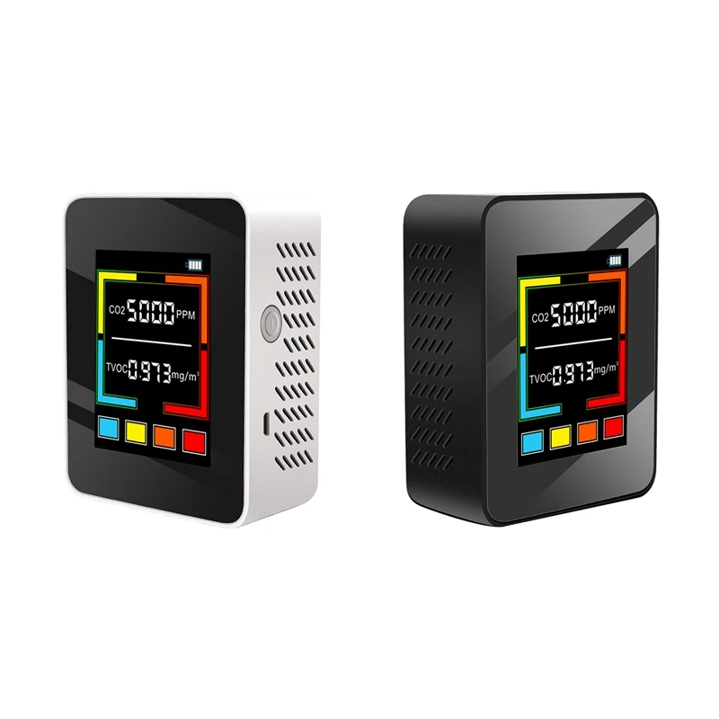 

CO2 Detector Air Quality Monitor TVOC Detector CO2 Meter LCD Display Carbon Dioxide TVOC For Home School Office