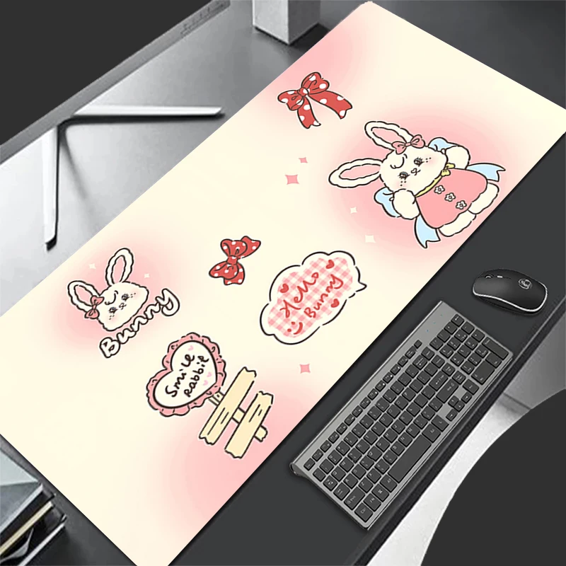 Mouse Pad XL Lockedge Large Gaming Accessories Computer Gamer Keyboard Pad Bunny Rabbit Mouse Mat Desk XXL Mousepad For gift 5