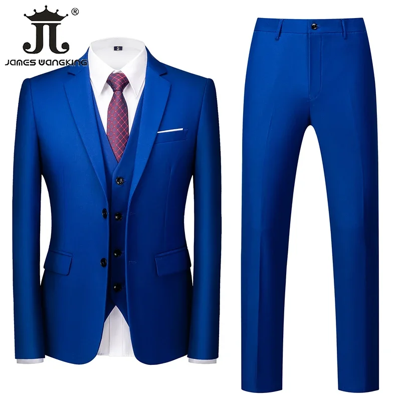 Mens Blazer Jacket Vest Pants Single-breasted Slim Mens Suit Business Casual Work Professional Wear Wedding Groomsmen Suit 3pcs and 2pcs Set mens blazer