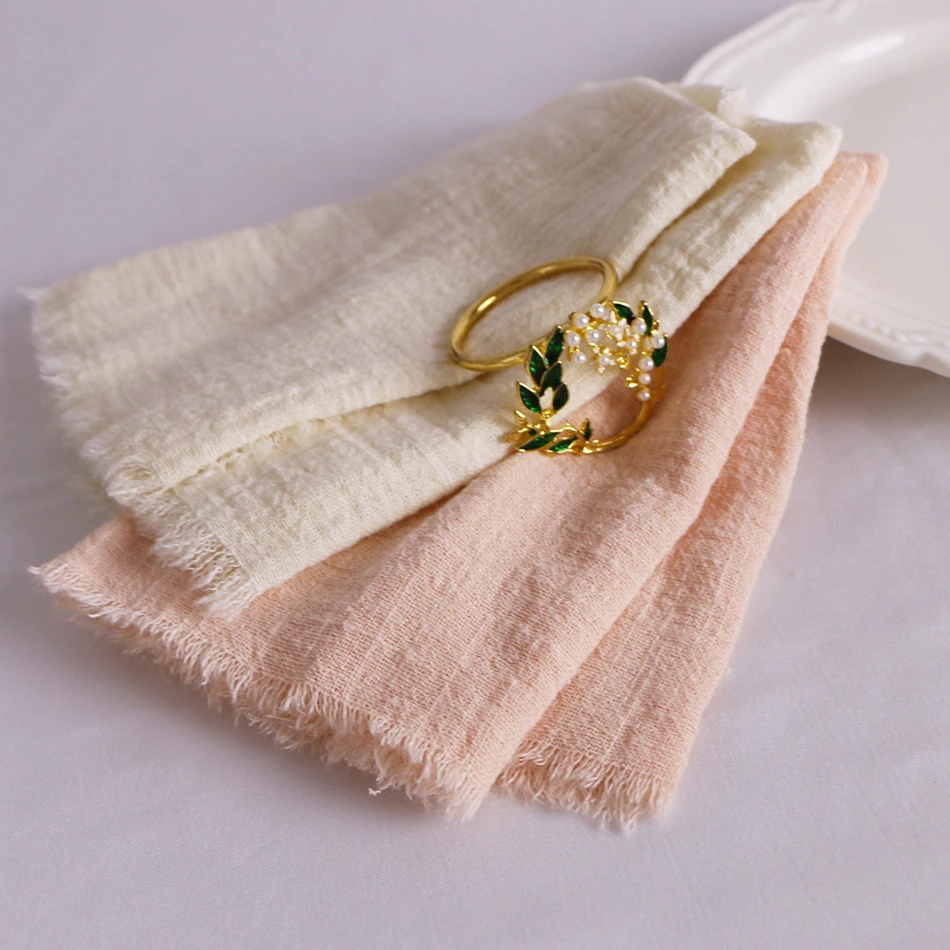 10 Uds. Servilletas de gasa de algodón para bodas, tela de 32x32cm de  tamaño suave y duradero, para decoración de cena de cocina, fiesta de  cumpleaños y Festival, image size:950x950