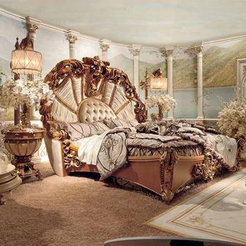 European Luxury Bed Solid Wood Aesthetics Romantic Comfortable Adult Bed High Quality Designer Princess Castle Beliche Furniture