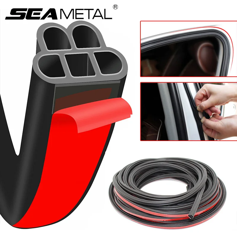 SEAMETAL 더블 레이어 자동차 도어 씰 스트립 고무 자체 접착 씰링 스트립 소음 방지 자동차 도어 후드 트렁크 방수