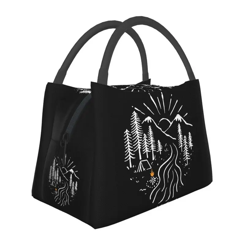 

Camping And River Insulated Lunch Bag for Women Resuable Travel Mountain Thermal Cooler Lunch Tote Office Picnic Travel