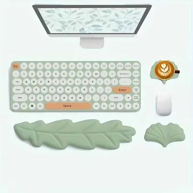 Leaf Keyboard Wrist Guard Cloud Wrist Guard Mouse Pad Ergonomic Lycra Foam Memory Anti-slip Support Office