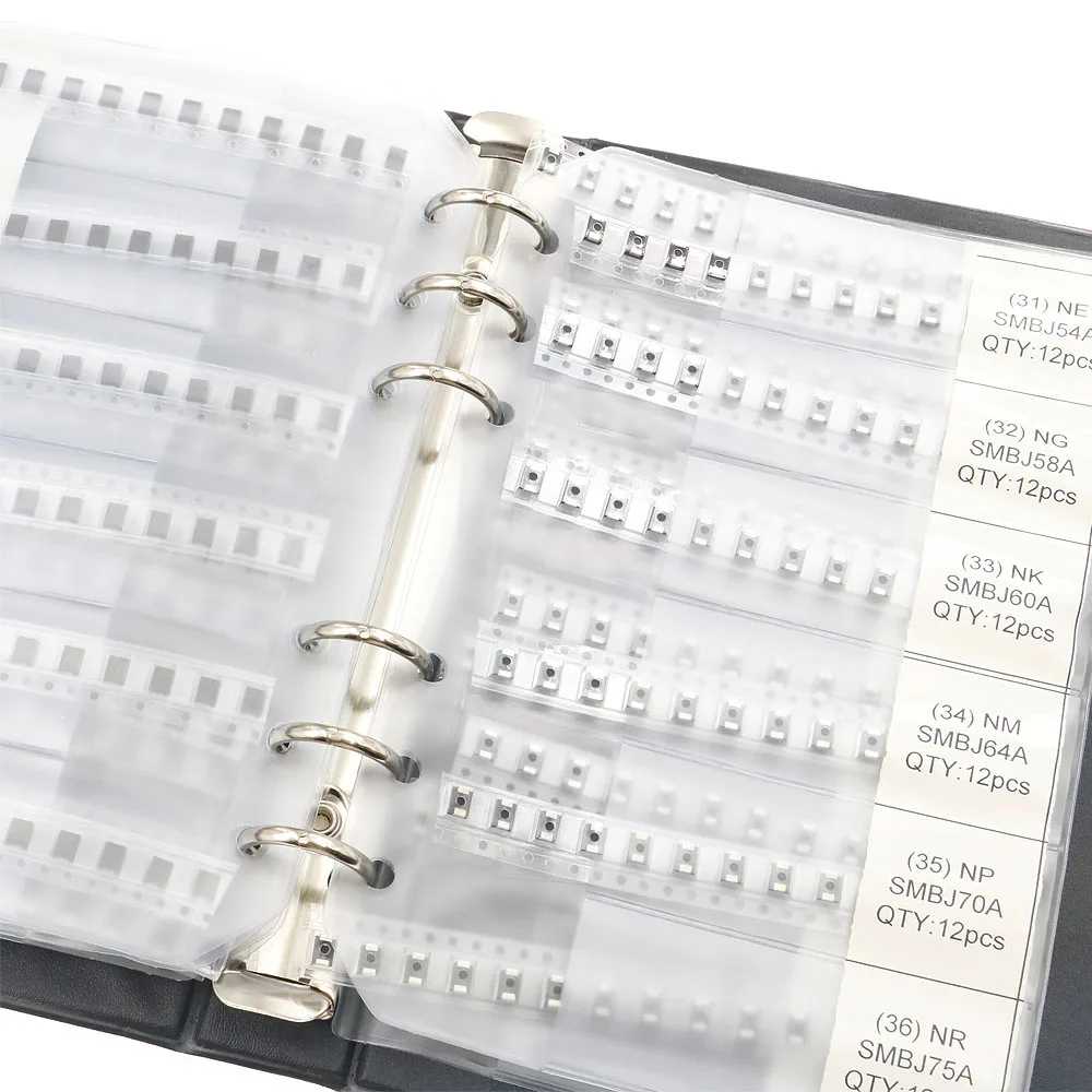 564Pcs 47Value one/Two Way TVS Diode Assorted kit SMBJ5.0A-SMBJ188A Sample Book