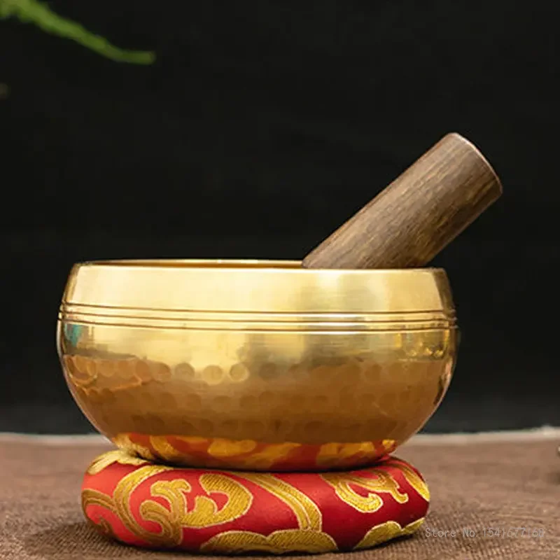 Creative Songbo Nepalese Handmade Bowl, Household Decoration, Meditation Tibet Tongkuo Yoga Sound Therapy Buddha Sound Bowl, 1Pc